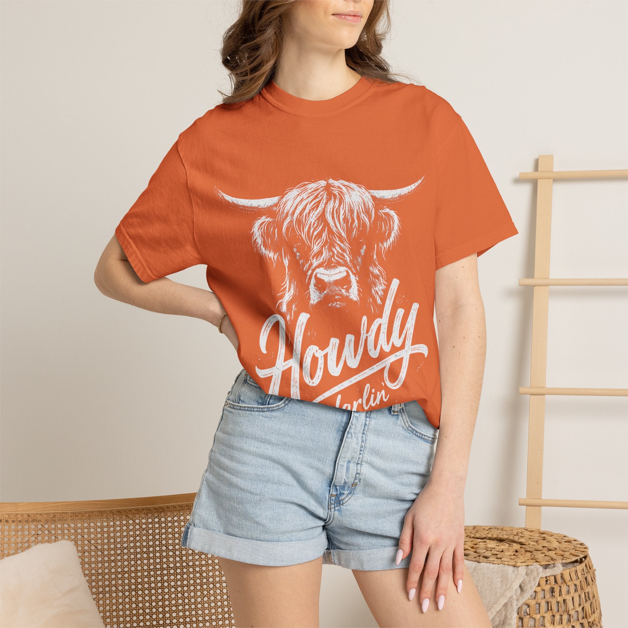 Howdy Darlin' Highland Cow T-Shirt — Western Ranch Graphic Tee