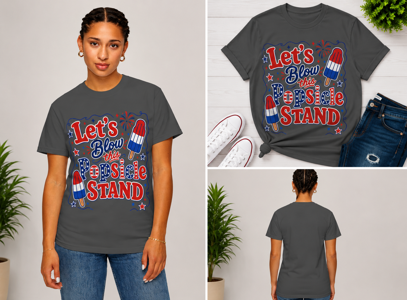 Patriotic Popsicle Stand T-Shirt — "Let's Blow This Popsicle Stand" 4th of July Tee