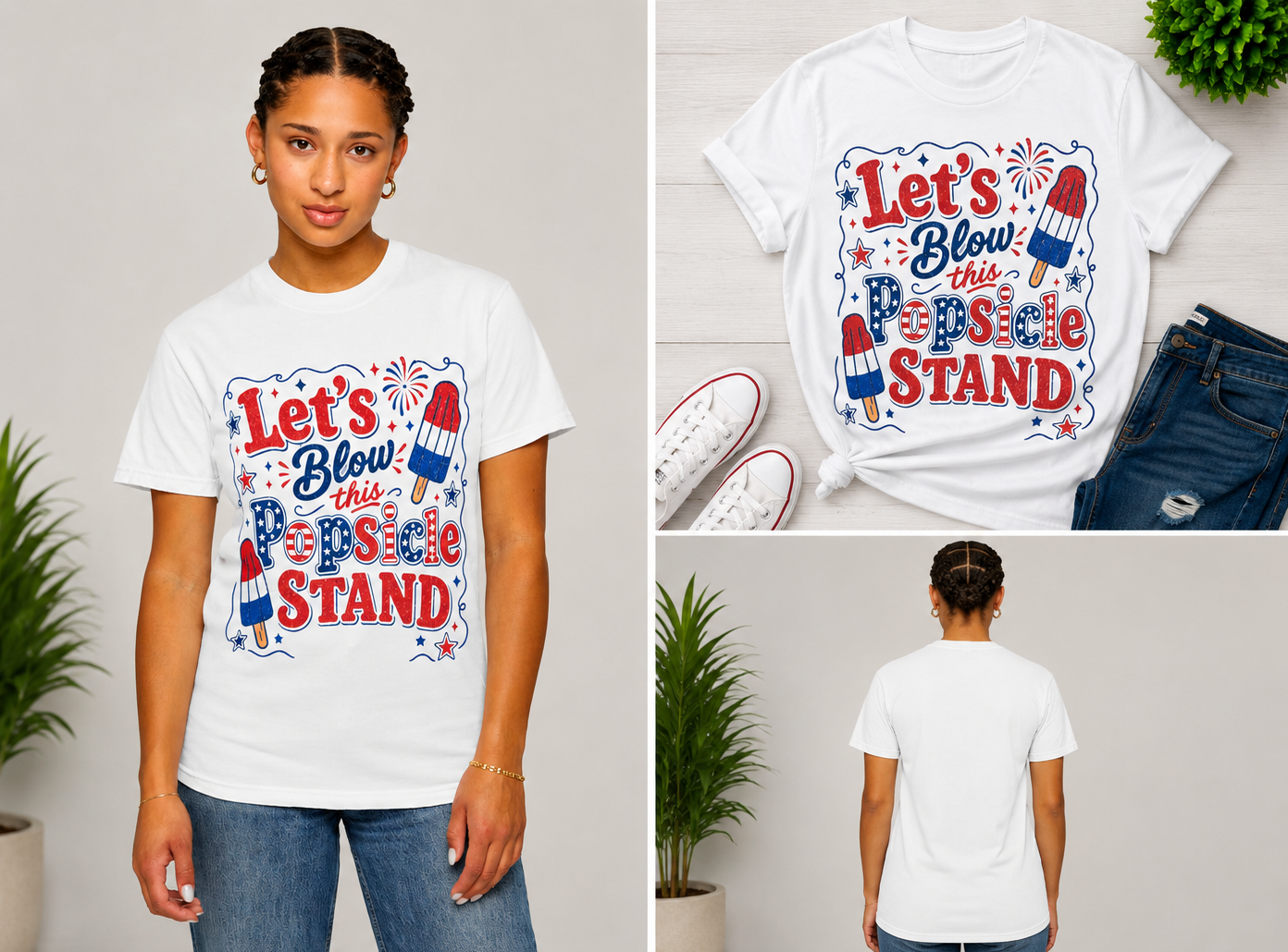 Patriotic Popsicle Stand T-Shirt — "Let's Blow This Popsicle Stand" 4th of July Tee