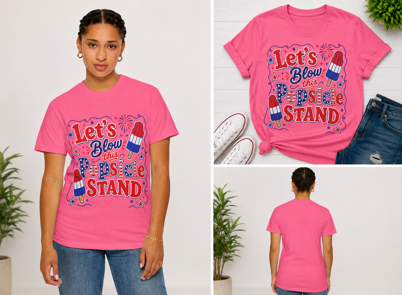 Patriotic Popsicle Stand T-Shirt — "Let's Blow This Popsicle Stand" 4th of July Tee