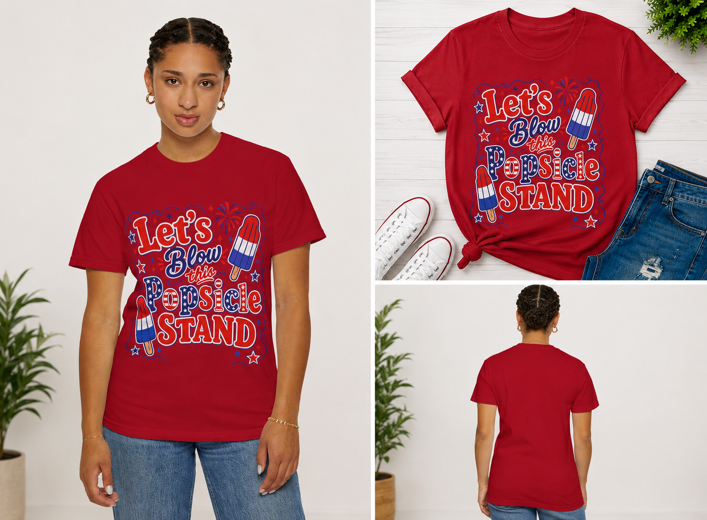 Patriotic Popsicle Stand T-Shirt — "Let's Blow This Popsicle Stand" 4th of July Tee