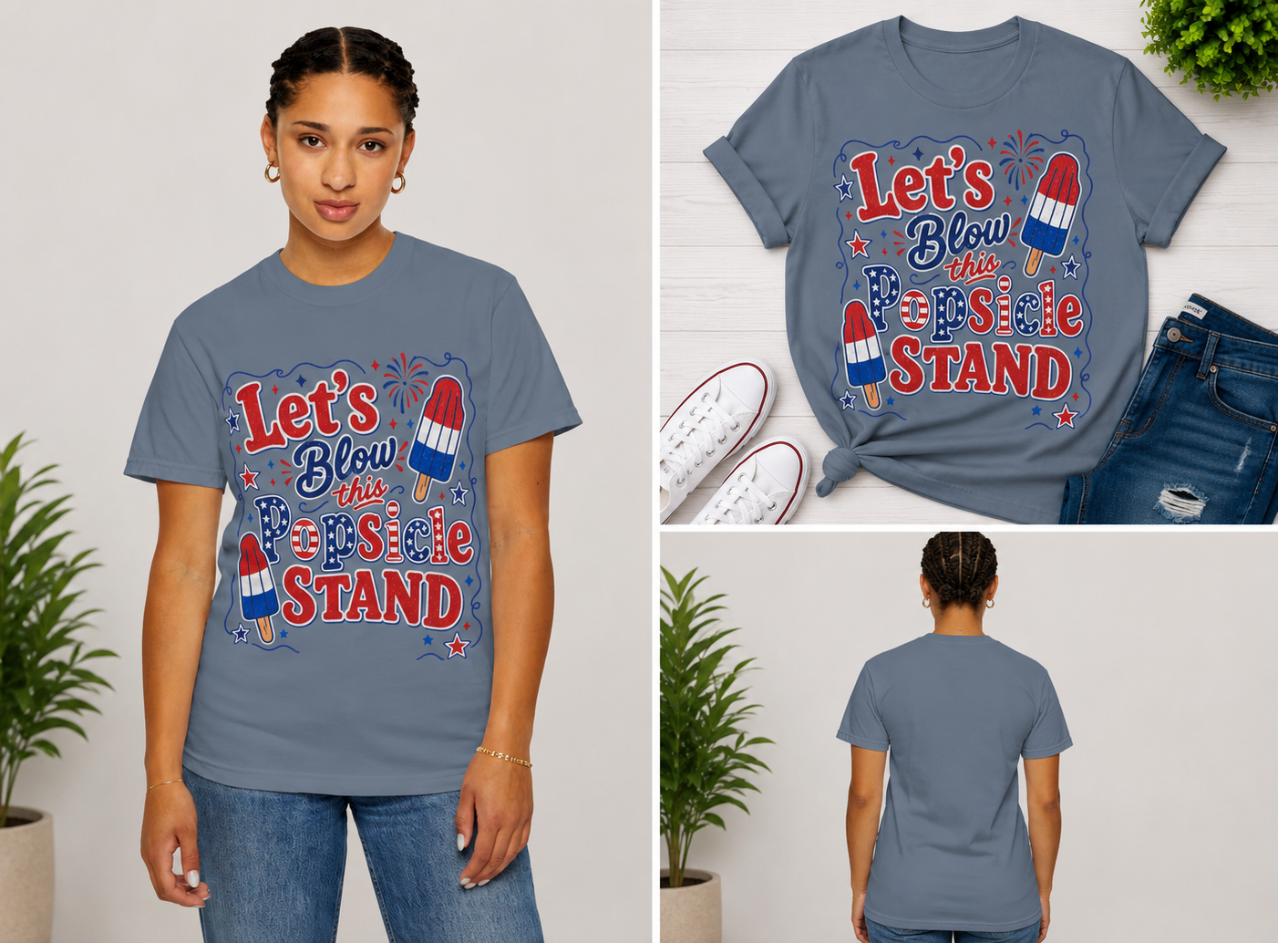 Patriotic Popsicle Stand T-Shirt — "Let's Blow This Popsicle Stand" 4th of July Tee