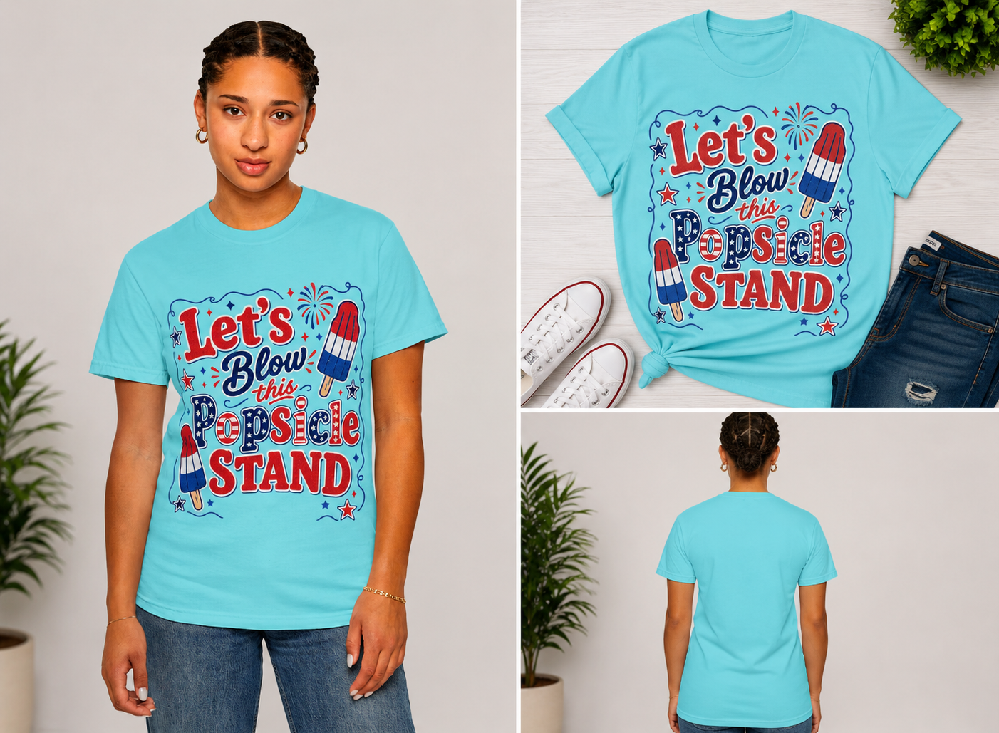 Patriotic Popsicle Stand T-Shirt — "Let's Blow This Popsicle Stand" 4th of July Tee