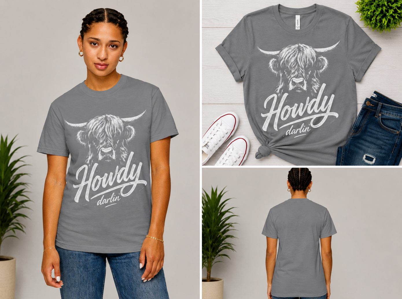 Howdy Darlin' Highland Cow T-Shirt