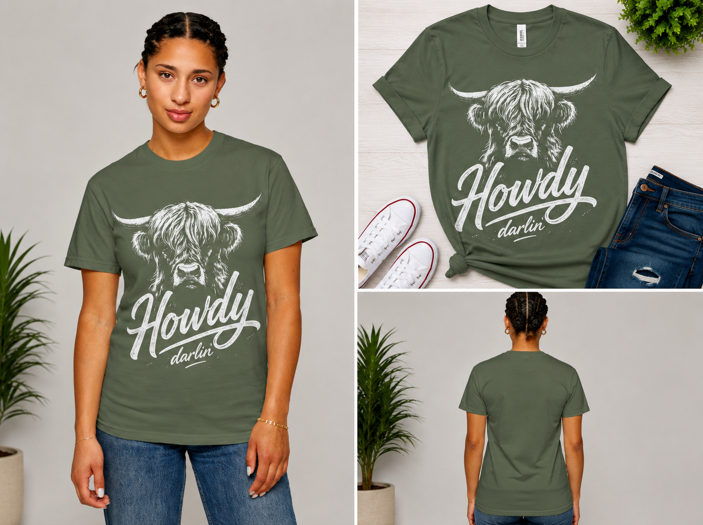 Howdy Darlin' Highland Cow T-Shirt