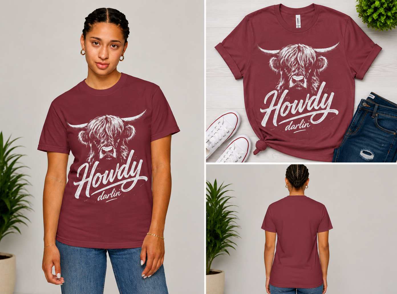Howdy Darlin' Highland Cow T-Shirt