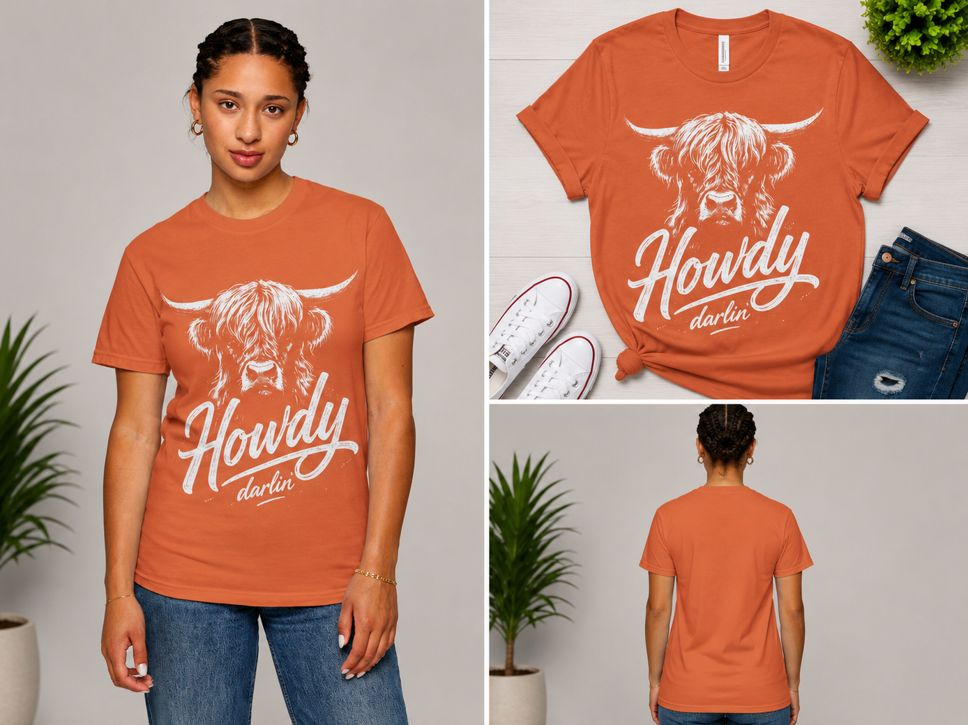 Howdy Darlin' Highland Cow T-Shirt