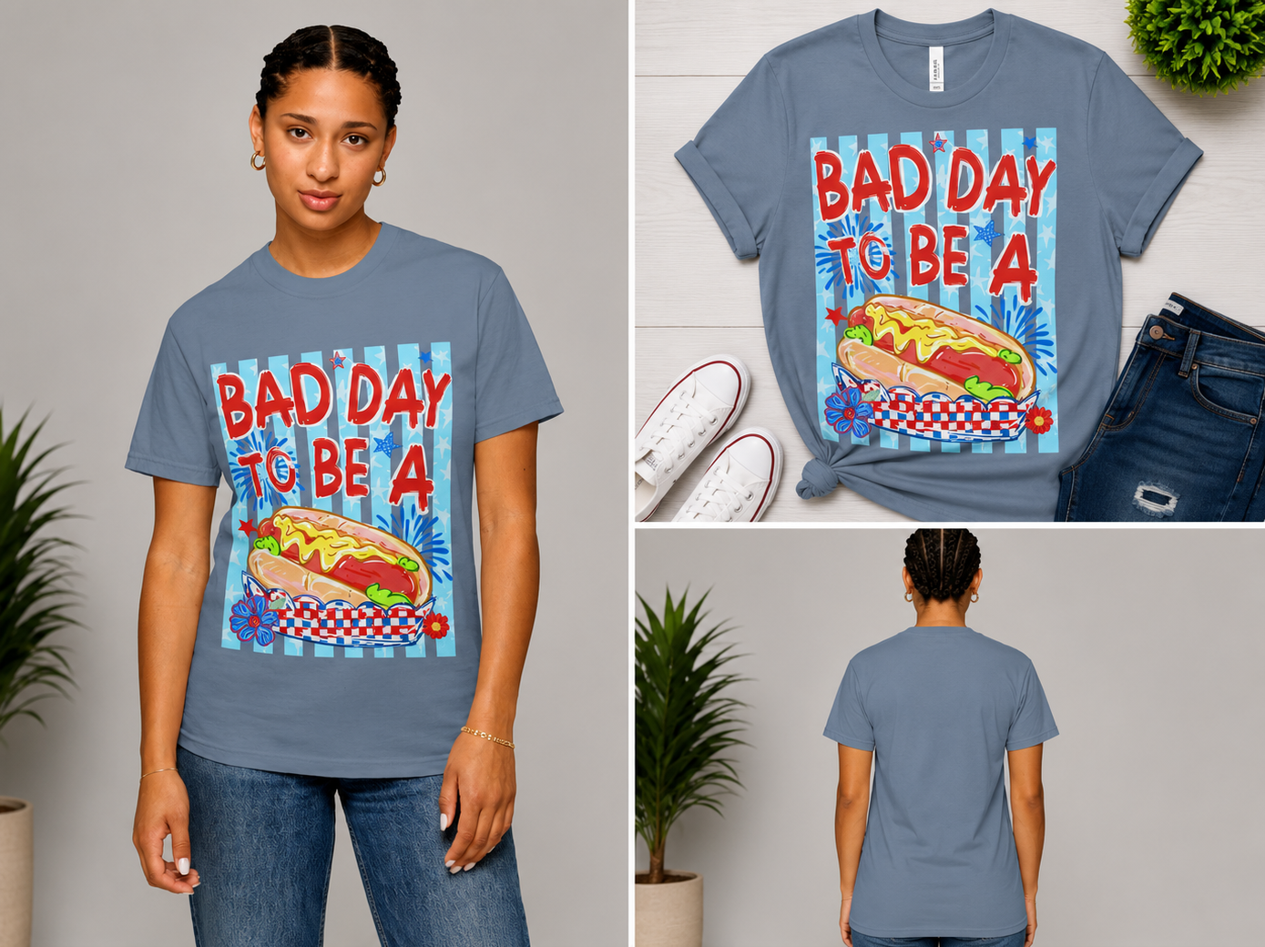 T-Shirt — "Bad Day To Be A" Hot Dog Graphic Tee