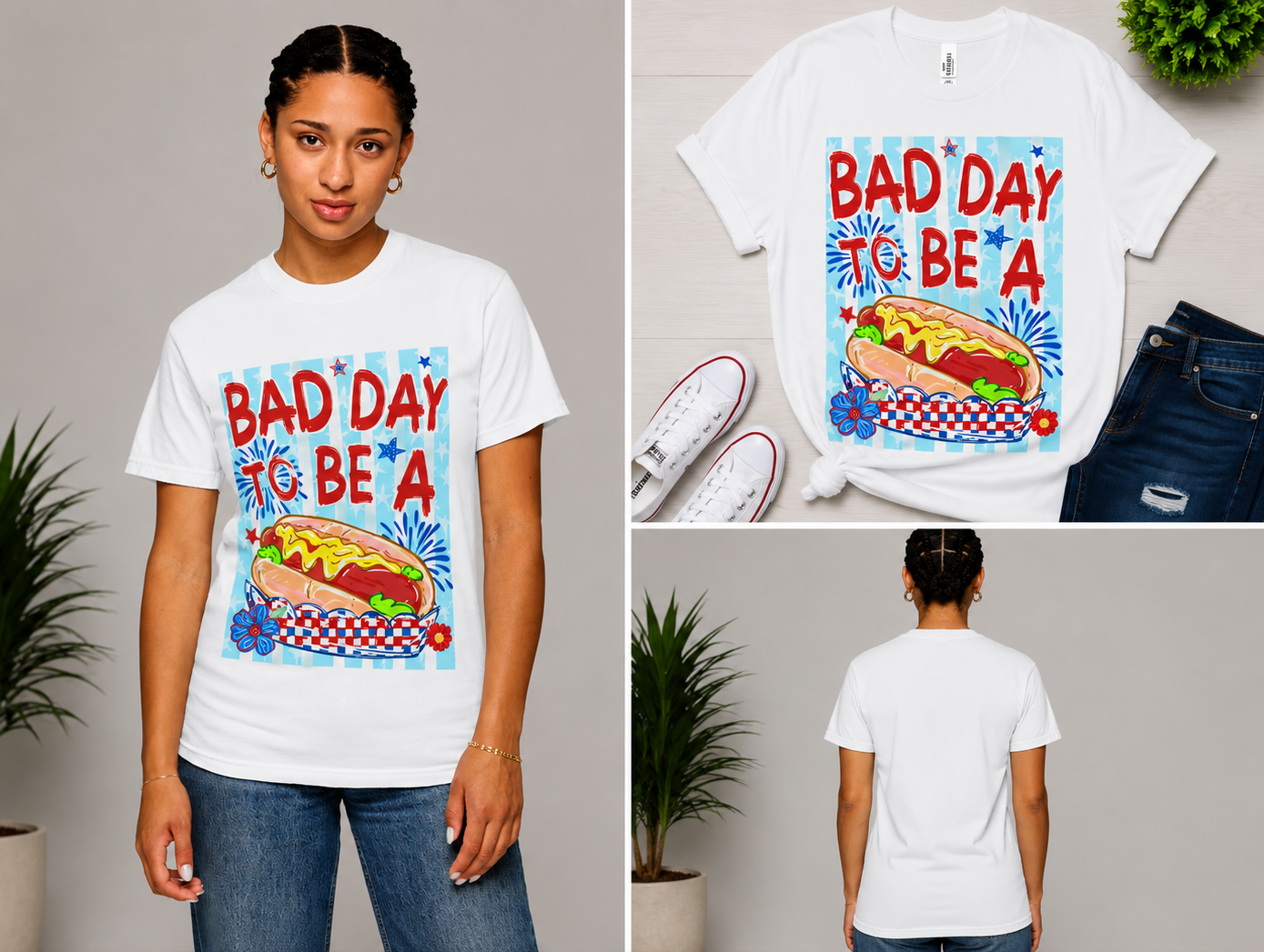 T-Shirt — "Bad Day To Be A" Hot Dog Graphic Tee