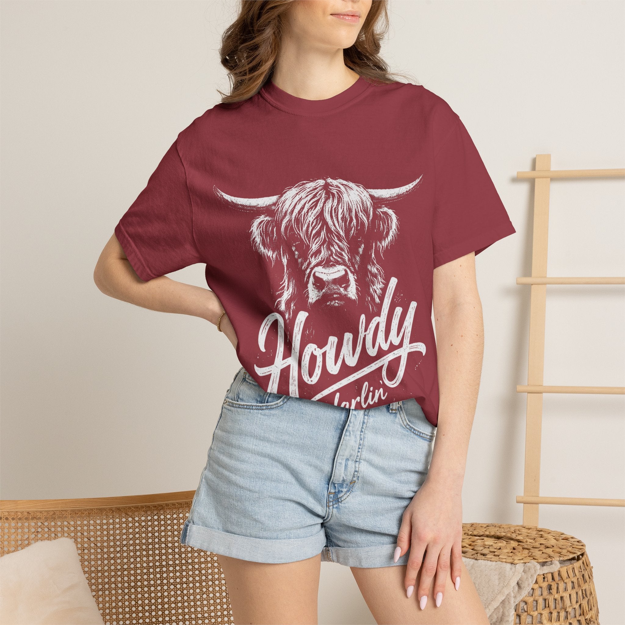 Howdy Darlin' Highland Cow T-Shirt — Western Ranch Graphic Tee