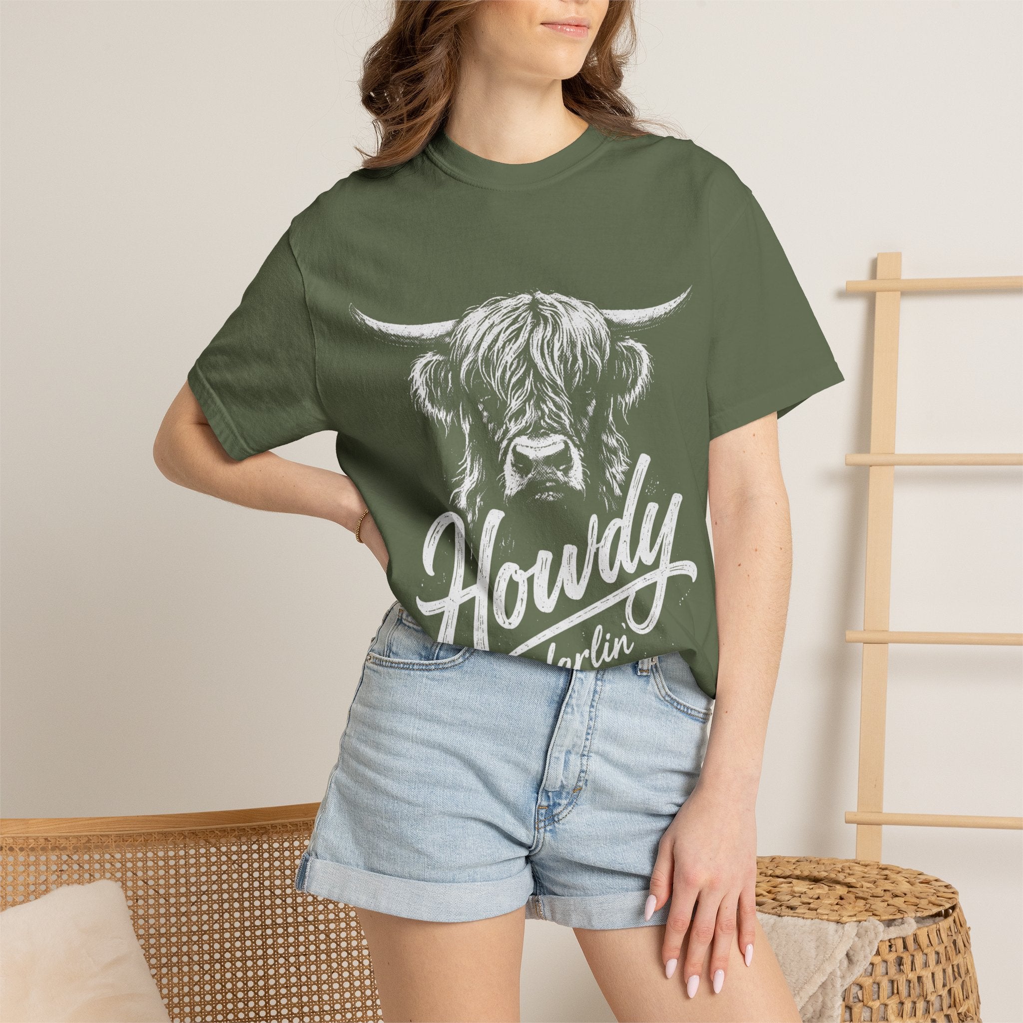 Howdy Darlin' Highland Cow T-Shirt — Western Ranch Graphic Tee